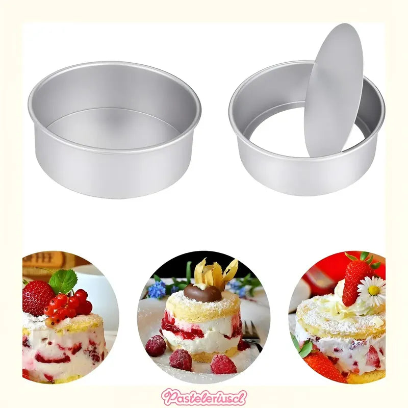 Molde De Aluminio Para Torta Molde Desmontable Molde 32x10cm Moldes Redondos Para Pasteles Con Fondo Extraíble Ideales... Plateado
