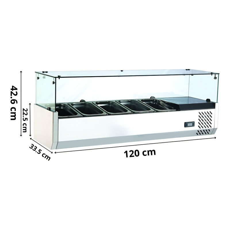 Bandeja Alimentos Para Restaurante Vitrinas Frias Sobremesa Plateado