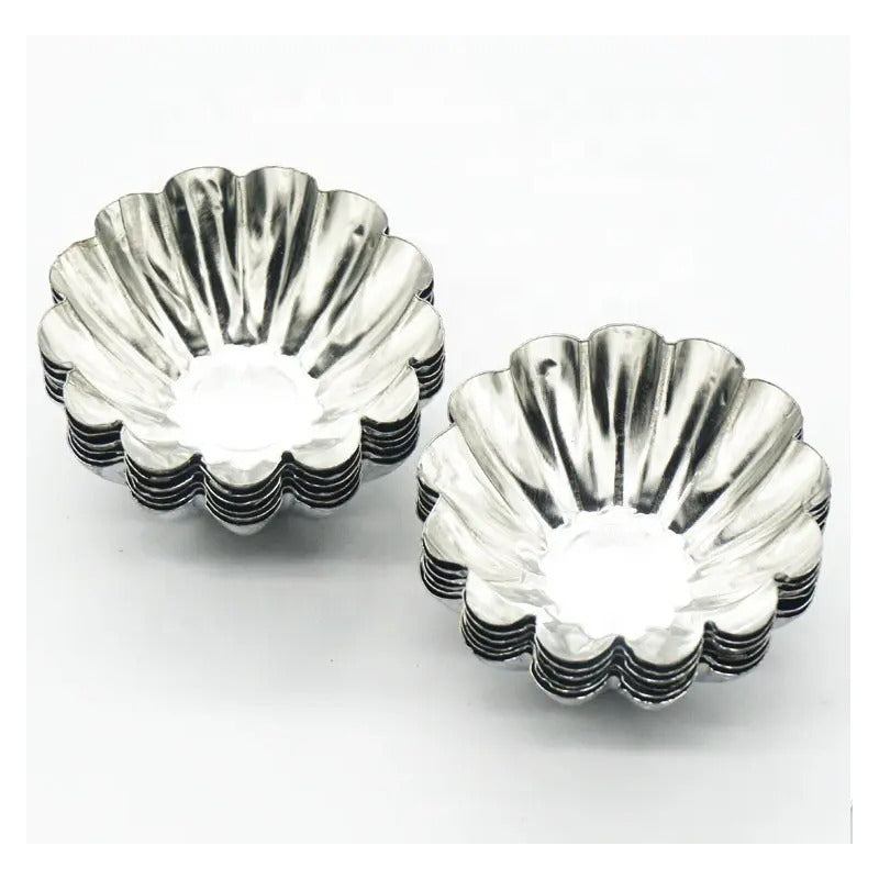 Pack X12 Molde Mini Tartaleta Tarta Moldes Aluminio 4,5cm Gris Claro