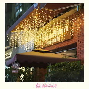 Set X4 Guirnalda De 100 Luces Led Cascadas Luces Exterior Amarillo