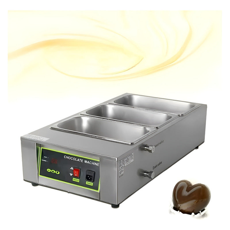 Olla Para Fundir Maquina Derretir Chocolate Olla Fondue 3cav Plateado