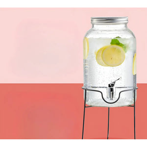 Dispensador De Bebidas Con Atril Jarro De Vidrio Jarros 6l Color Transparente / Dispensador Liso Con Atril 6l
