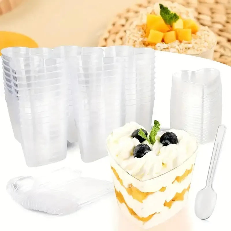50 Cucharas Helado Cucharas Postres Cucharas Desechables Transparente. Transparente