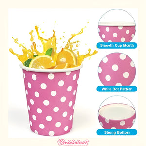 10 Vasos Descartables Vaso De Papel Suministros Fiesta 250ml Rosa