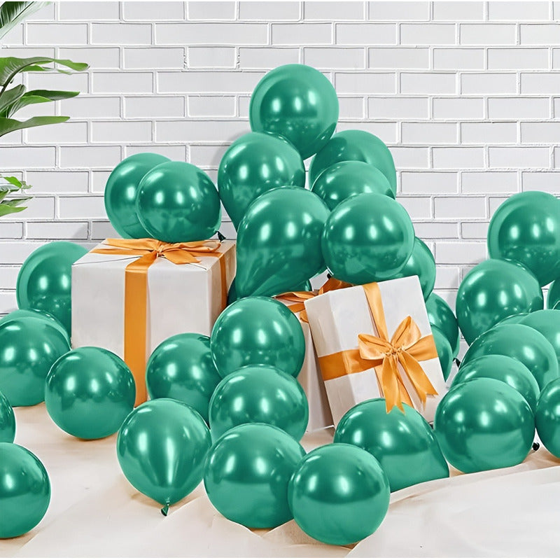 25 Set De Cumpleaños Globos Cumpleaños Globo Metalizado 0015 Verde Metalico 0015