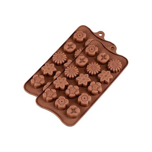 X2 Moldes De Chocolate Moldes Chocolate Silicona 5 Flores N1 Marrón 607