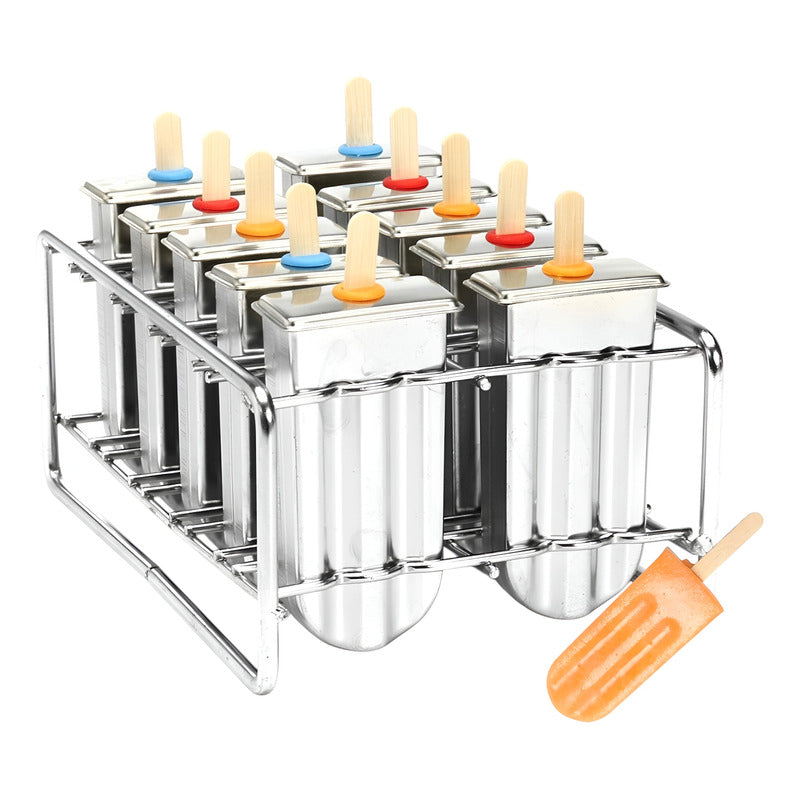 Molde Helados Moldes Reposteria Molde Helado Paletas 10cav Plateado