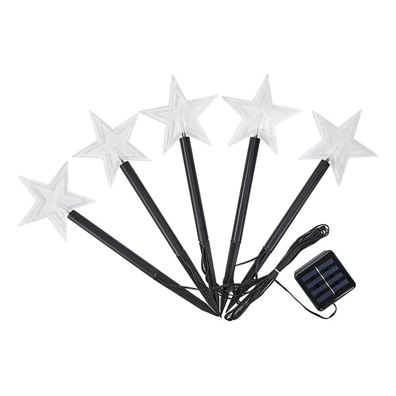 10 Guirnalda Solar Guirnaldas Solares Lampara Jardin Estrella Estacas Solares Decorativas Guirnalda Decorativa Luces... Amarillo