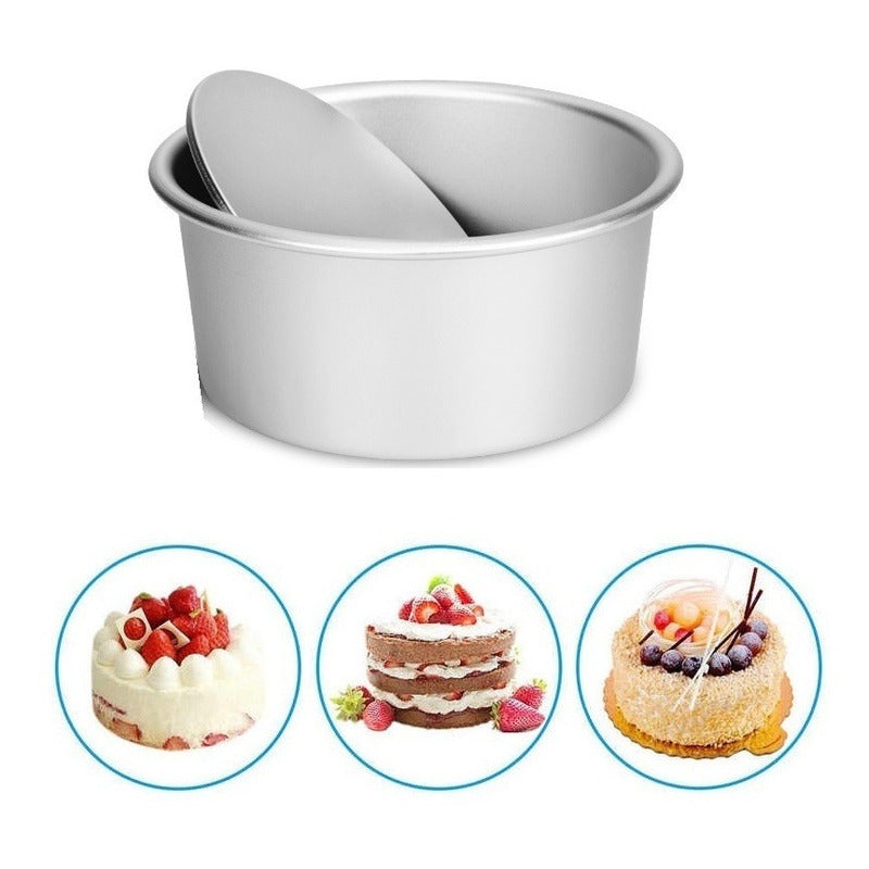 Molde De Aluminio Para Tortas Molde Desmontable Queque 18cm Plateado