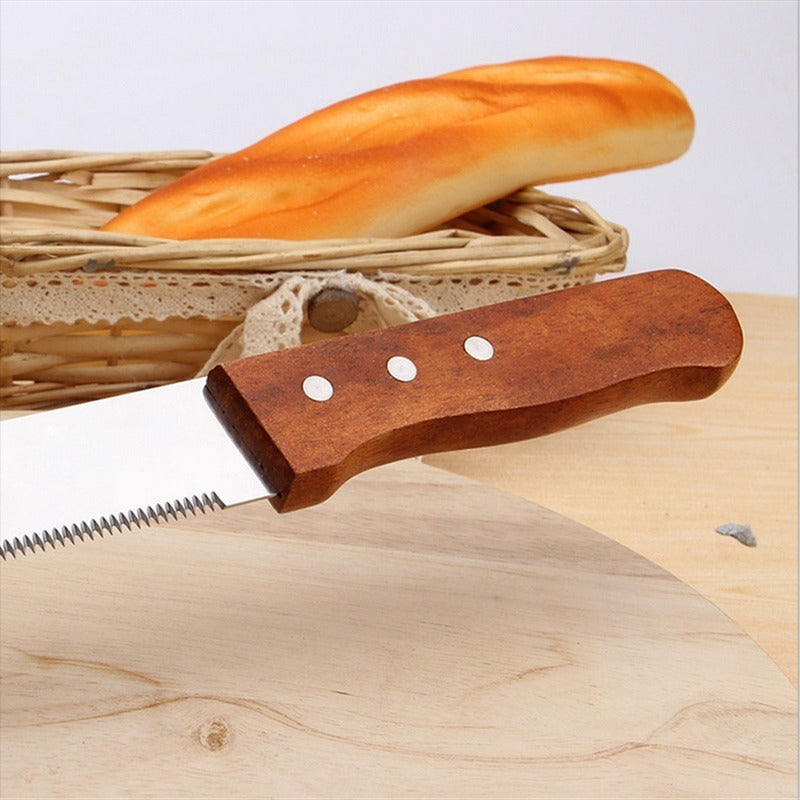 Cuchillo De Sierra Cuchillo De Torta Cuchillo De Pan Queque Gris Y Marron