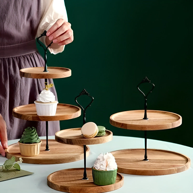 Porta Cupcakes Base Para Cupcakes Alzadores Candy Bar 3niv Marrón / Porta Cupcake Madera 3 Niv