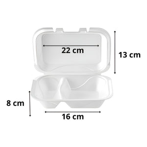 100 Bandeja Plumavit Bandejas Para Servir C/ Division 22cm