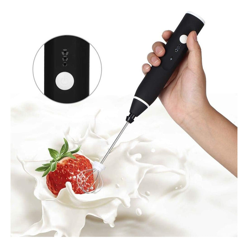 Mini Batidor Eléctrico De Espuma Café Y Leche Batidor Negro