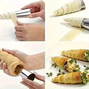 X120 Cono Molde Para Cannoli Cachito Croissant Pan Danes Molde Para Cachito Cachitos Rellenos Molde Conico Molde Para Croissant Pasteleriuscl Gris
