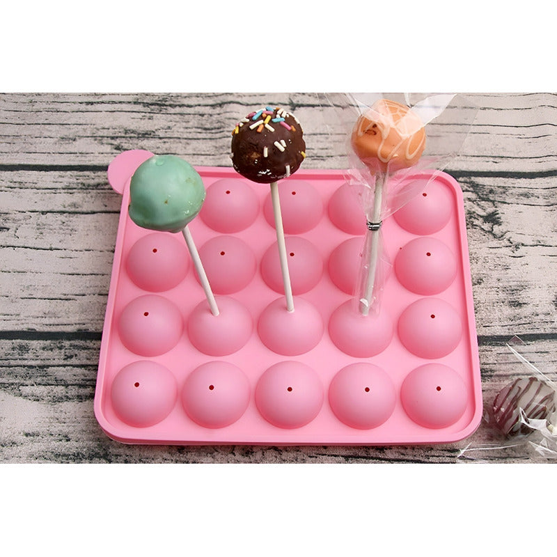 Moldes Silicona Queque Moldes Reposteria Cake Pops 20cav Rosa / Molde Cake Pop 20 Cav
