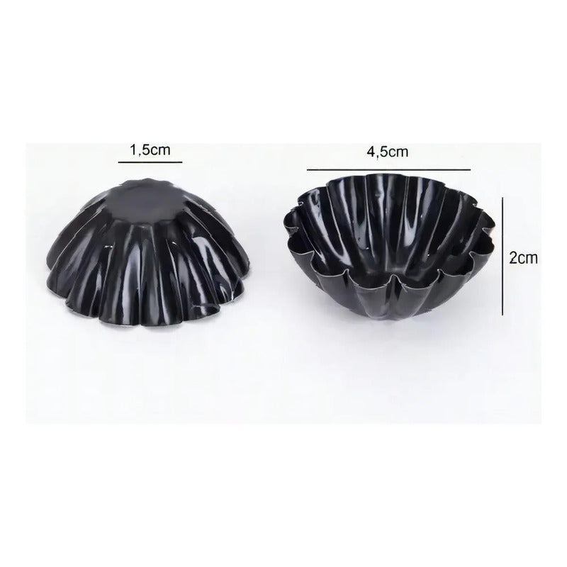 Pack X48 Molde Mini Tartaleta Tarta Moldes Reposteria 4,5cm Molde Tarta Individual Pequeña Molde Tarta Repostería Molde... Gris Oscuro