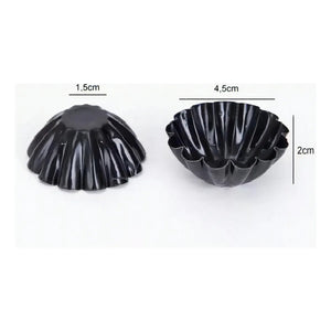 Pack X48 Molde Mini Tartaleta Tarta Moldes Reposteria 4,5cm Molde Tarta Individual Pequeña Molde Tarta Repostería Molde... Gris Oscuro
