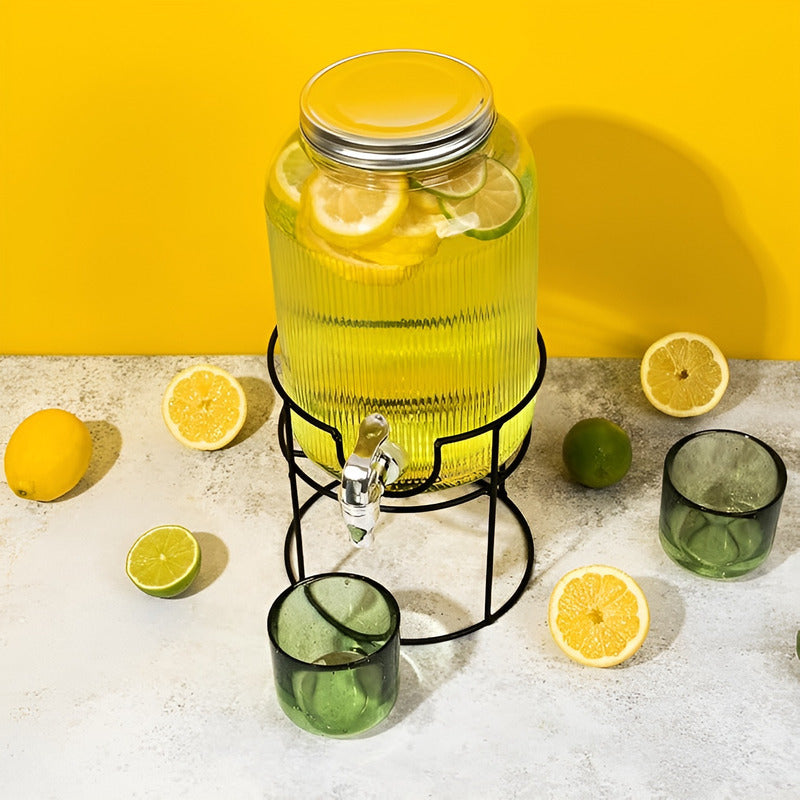 Dispensador De Jugos Acanalado Con Atril Dispensadores 3.8l