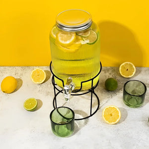 Dispensador De Jugos Acanalado Con Atril Dispensadores 3.8l Transparentes