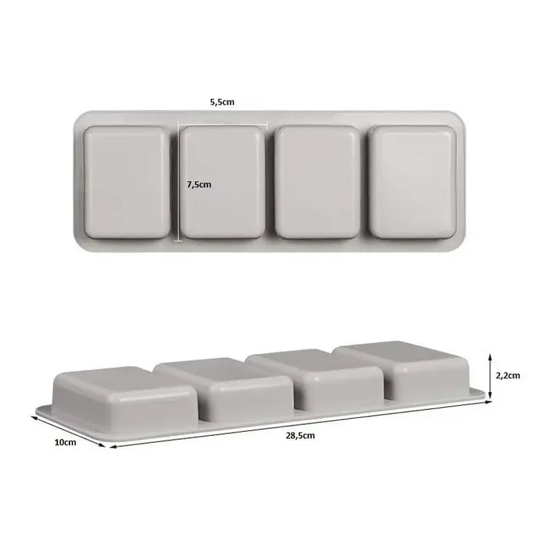 Moldes Silicona Molde De Silicona De Jabon Molde Jabon 4cavi Gris Claro