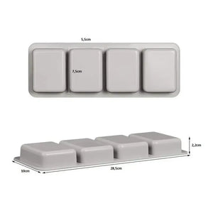 Moldes Silicona Molde De Silicona De Jabon Molde Jabon 4cavi Gris Claro