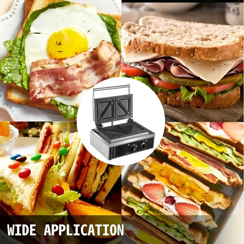 Sandwicheras Maquina Para Sandwiches Sanduchera Doble 1500w Color Plateado / Sandwicheras Doble