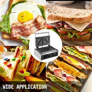 Sandwicheras Maquina Para Sandwiches Sanduchera Doble 1500w Color Plateado / Sandwicheras Doble