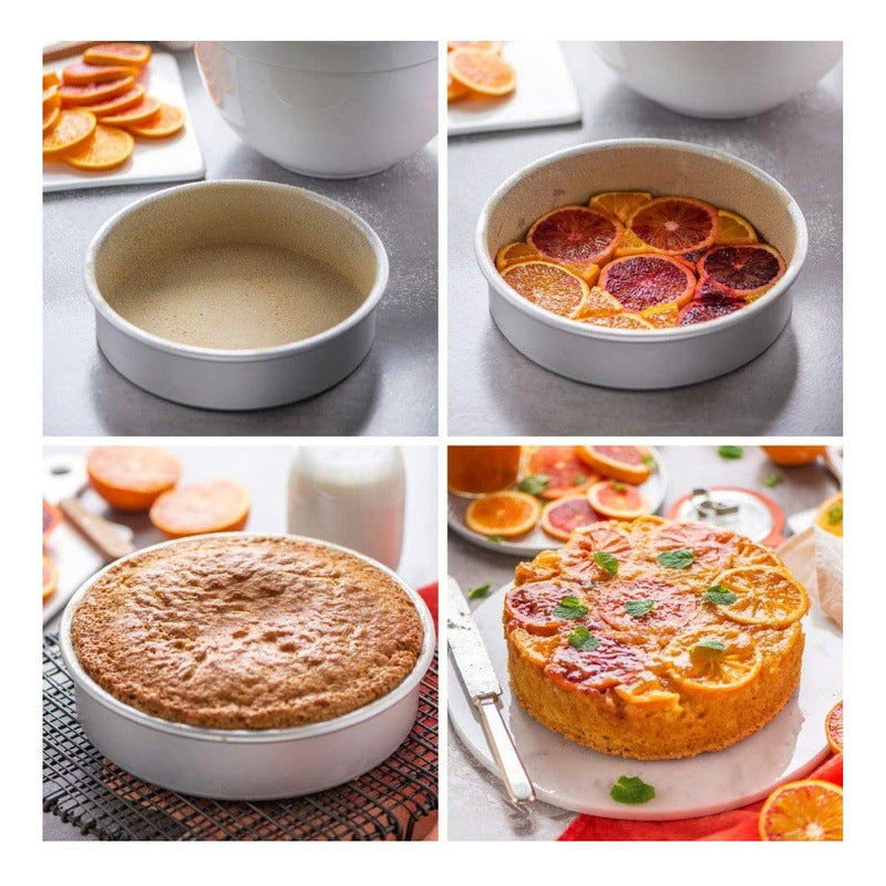 Molde Torta Moldes De Torta Molde Queque Molde Aluminio 22cm Gris