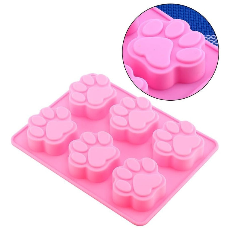 3 Molde Silicona Huella Moldes De Silicona Mascota Pata 6cav Multicolor