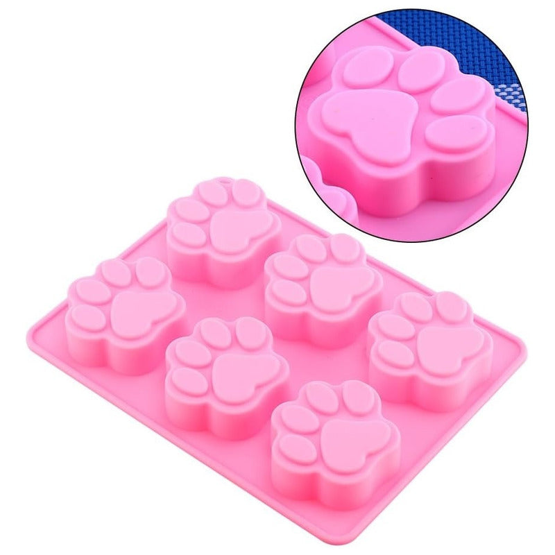 2 Molde Silicona Huella Moldes De Silicona Mascota Pata 6cav Multicolor