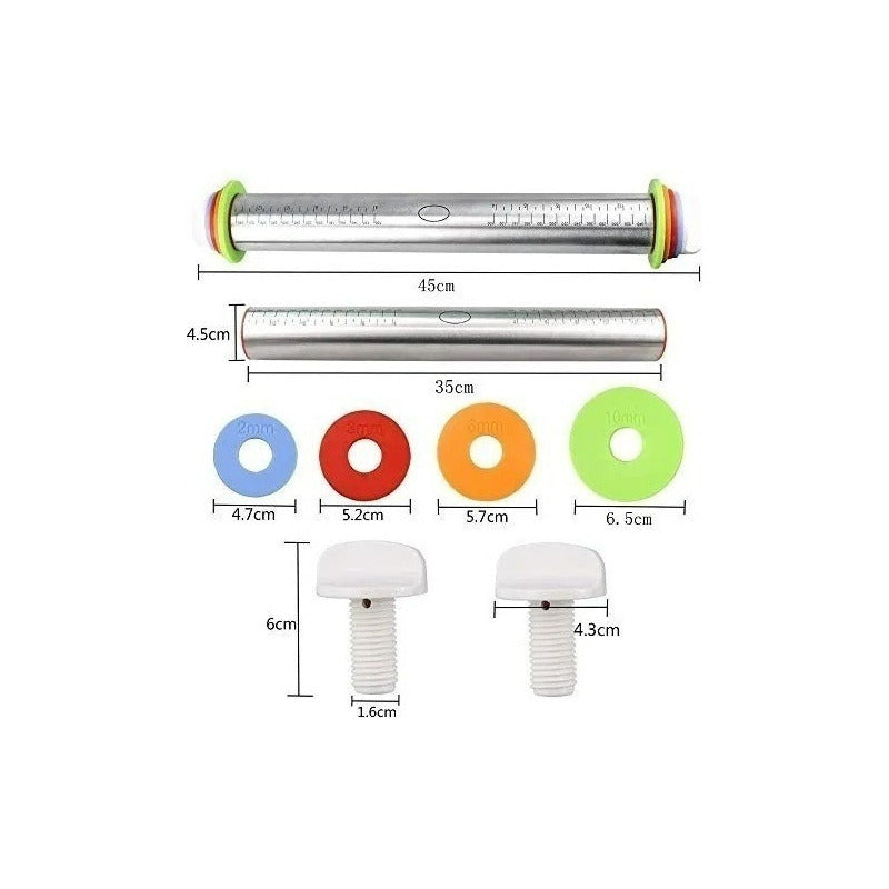 Pack 2 Uslero Acero Inoxidable Uslero Ajustable Fondant 45cm