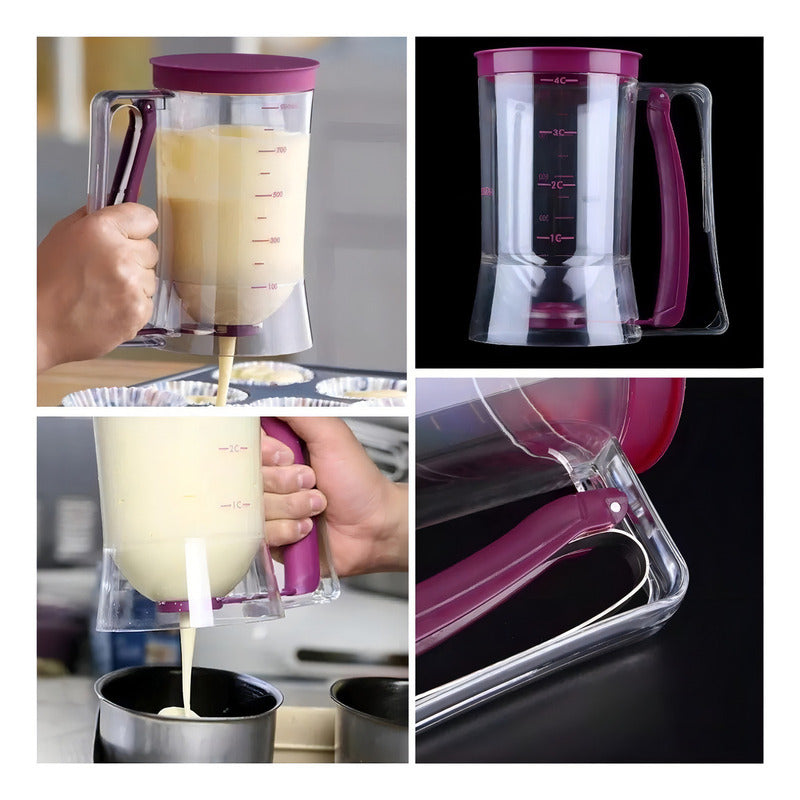Pack X2 Dispensador De Masa Dispensador Masa Torta Queque Dosificador De 900ml Para Repostería Dosificadora Para Cupcakes Panqueuque Waffles Pasteleriuscl