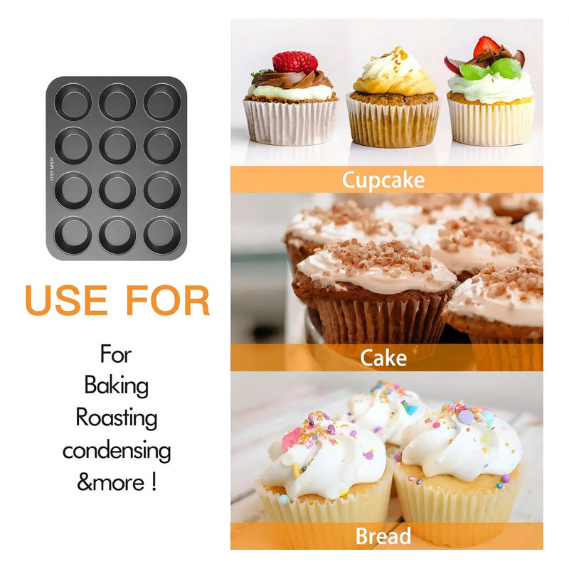 Molde 12cupcakes Molde Cupcake Molde Muffin Gris Reposteria Molde Para Tortas Molde Para Queque Insumos Reposteria Moldes Para Brownie Pasteleriacl 32089 Negro - 32089