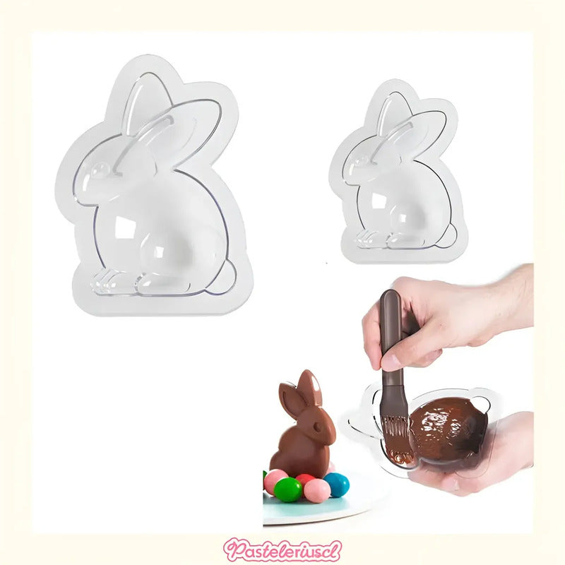 2 Moldes De Pascua Molde De Conejo Grande 3d Molde Para Pastel De Chocolate Bomba De Conejito Decoración De Pasteles De... Transparente