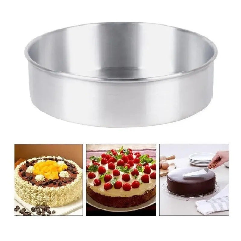 Moldes De Aluminio Para Tortas Molde Queque Molde Torta 28cm Gris Claro