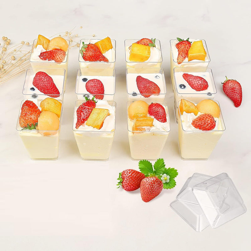 30 Vasos Para Postres Set De Vasos Shot Postres C/tapa 110ml