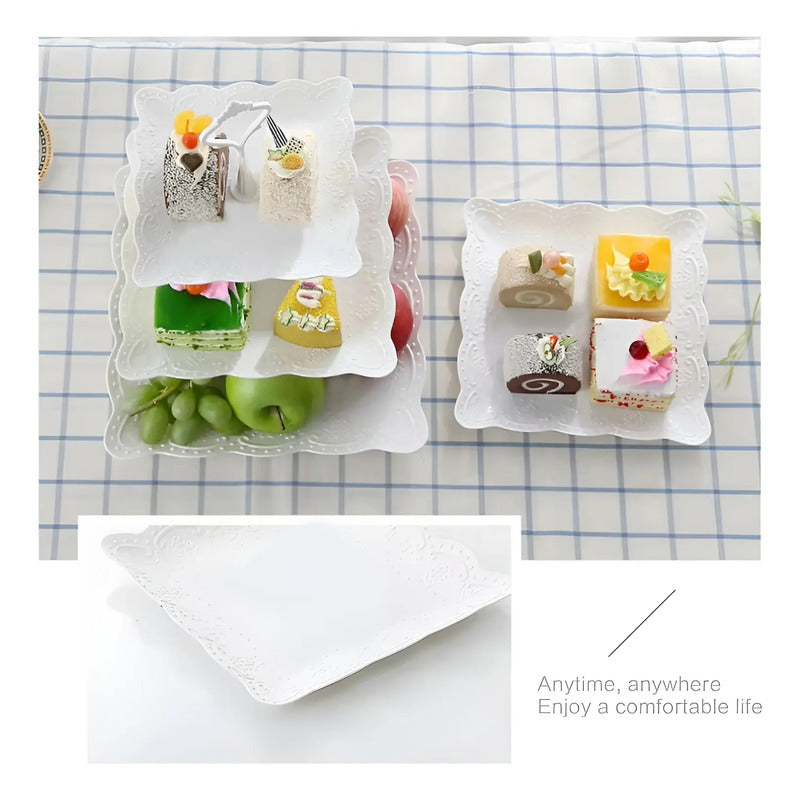Porta Cupcakes Queques Base Mini Tortas Torre Porta Cupcake  Blanco