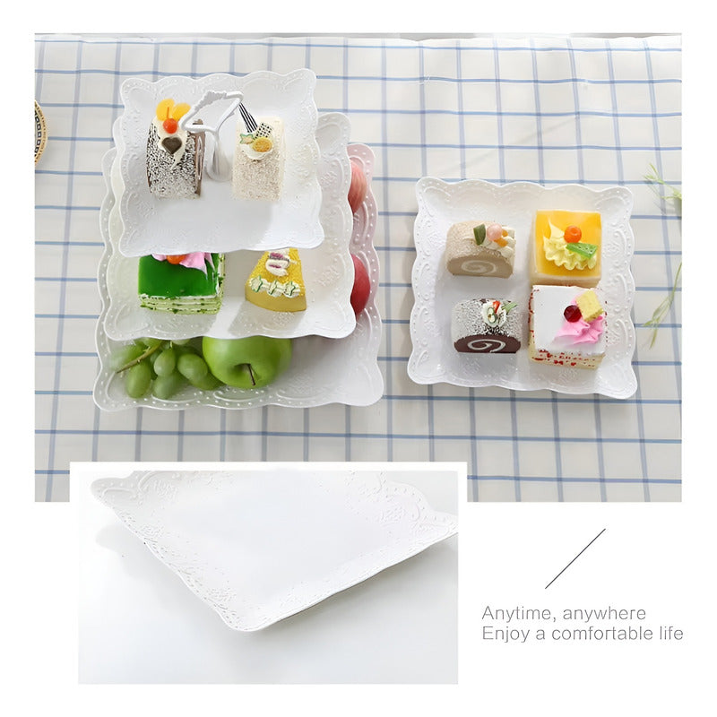 Porta Cupcakes Queques Base Mini Tortas Torre Porta Cupcake  Blanco