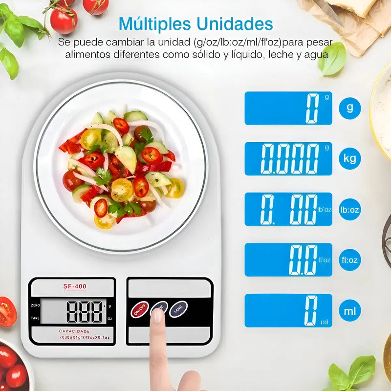 Balanza De Cocina Digital Genérica Sf-400 Blanca Blanco