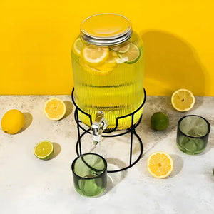 Dispensador De Vidrio Para Jugos Y Bebidas Con Atril 3.8 L