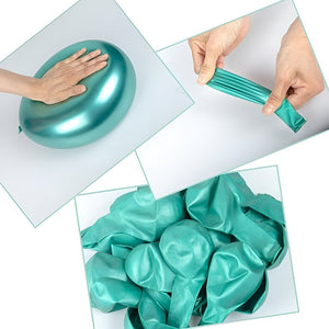 25 Set De Cumpleaños Globos Cromados Globos Cumpleaños 25cm Verde Oscuro Redondo