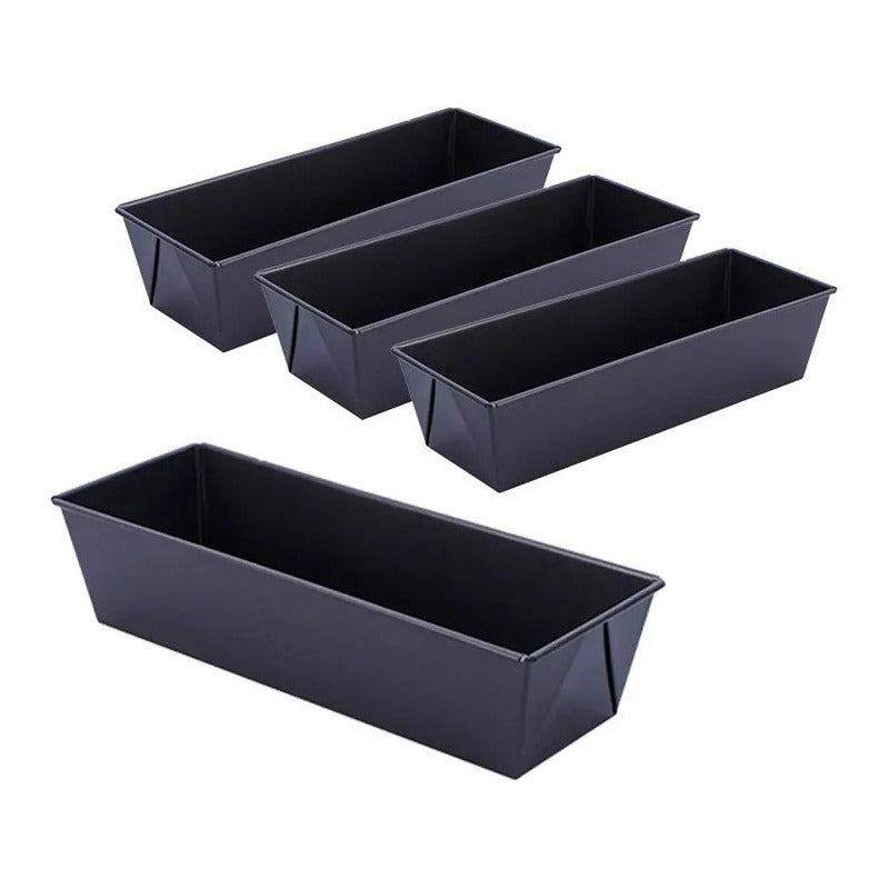 4 Molde Pan Molde Para Pan De Molde Rectangular Queque 30cm  Gris