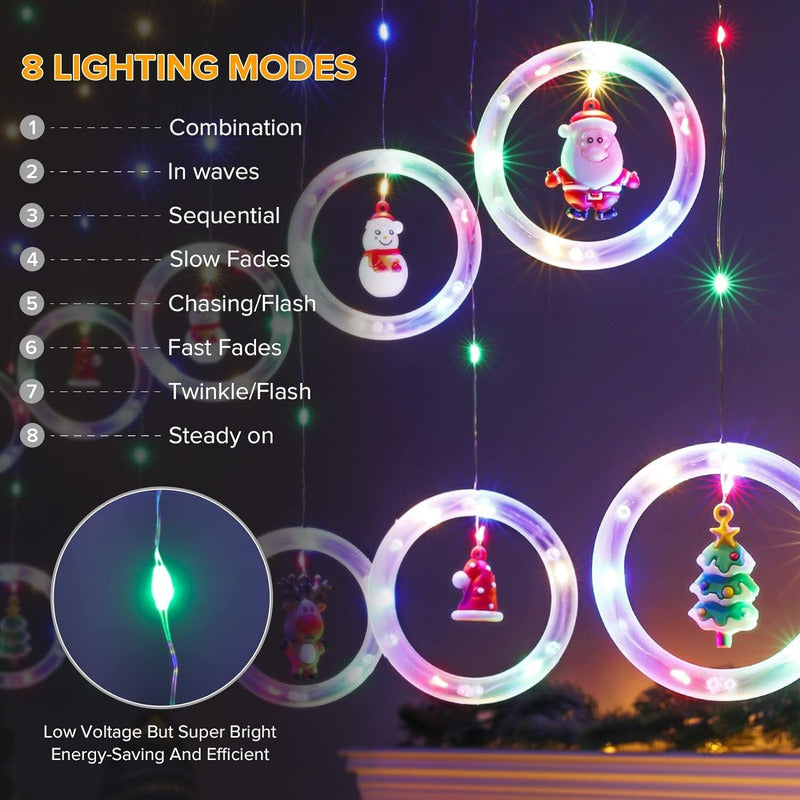 Cascada Guirnaldas Navidad Luces Guirnalda Luces Navideñas