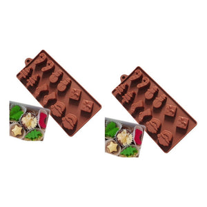 2 Moldes De Chocolate Moldes Silicona Chocolate Navidad Medi