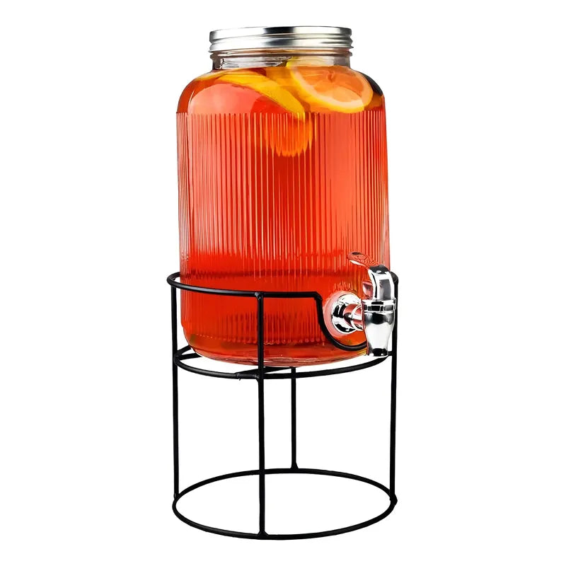 Dispensador De Jugos Acanalado Con Atril Dispensadores 3.8l Transparentes
