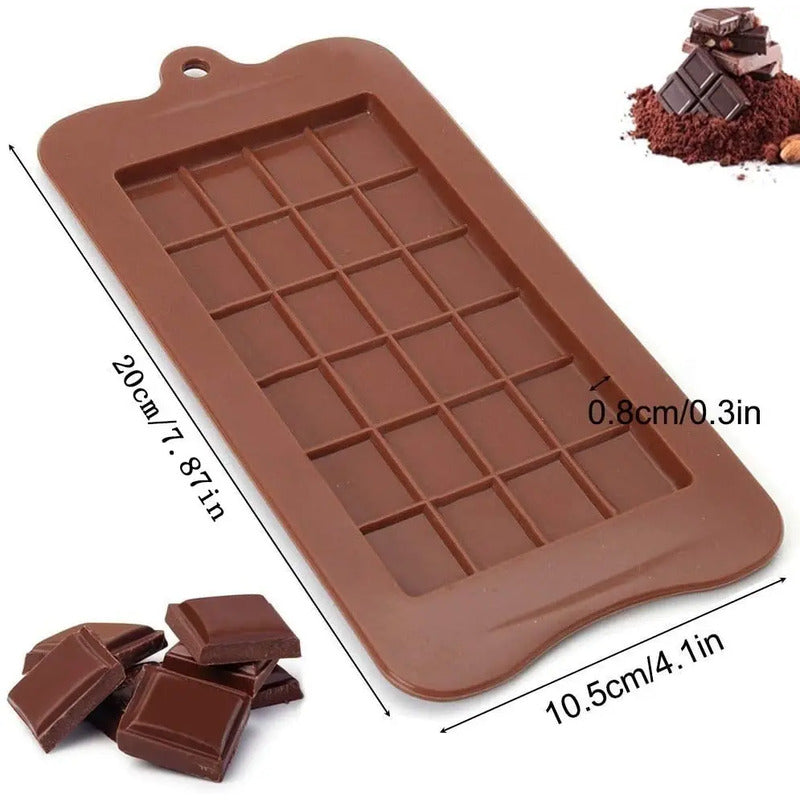 Pack 2 Moldes De Chocolate Molde Barra De Chocolate Silicona Bordó
