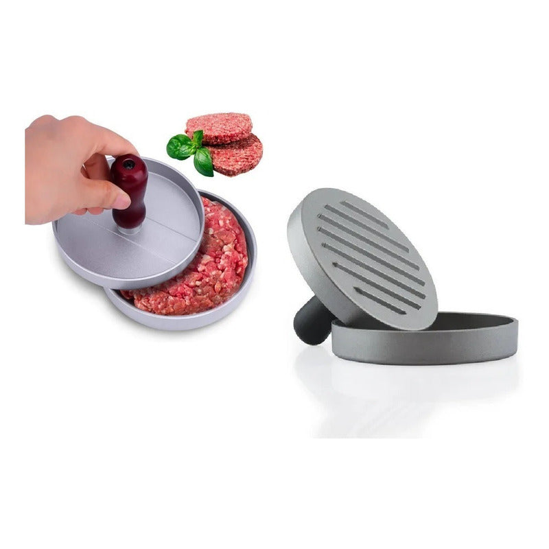 2 Prensa Para Hamburguesas Prensa Para Hamburguesas Parrilla Pack X2 Gris Con Marron 333