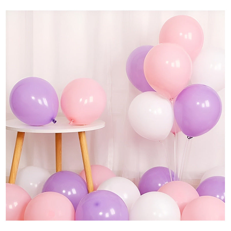 Pack 50 Set De Cumpleaños Globos Cumpleaños Globo Metalizado Rosado 25 Cm Redondo