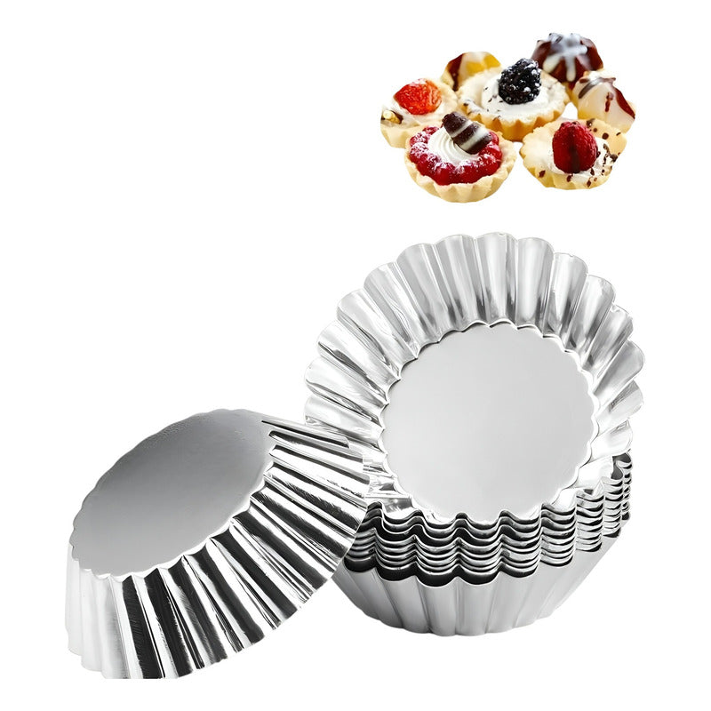 6 Moldes Reposteria Molde Aluminio Molde Mini Tartaletas 6cm Plateado