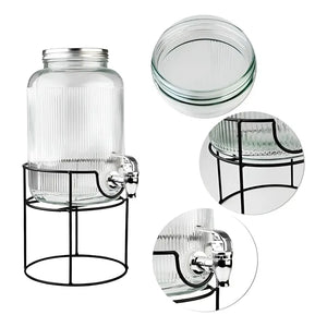 Dispensador De Jugos Acanalado Con Atril Dispensadores 3.8l Transparentes